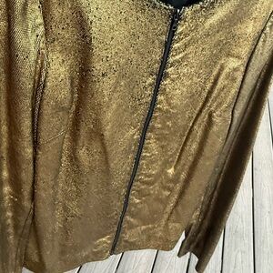 WE POSHMARK - Authentic KAELEN Gold Leather Jacket